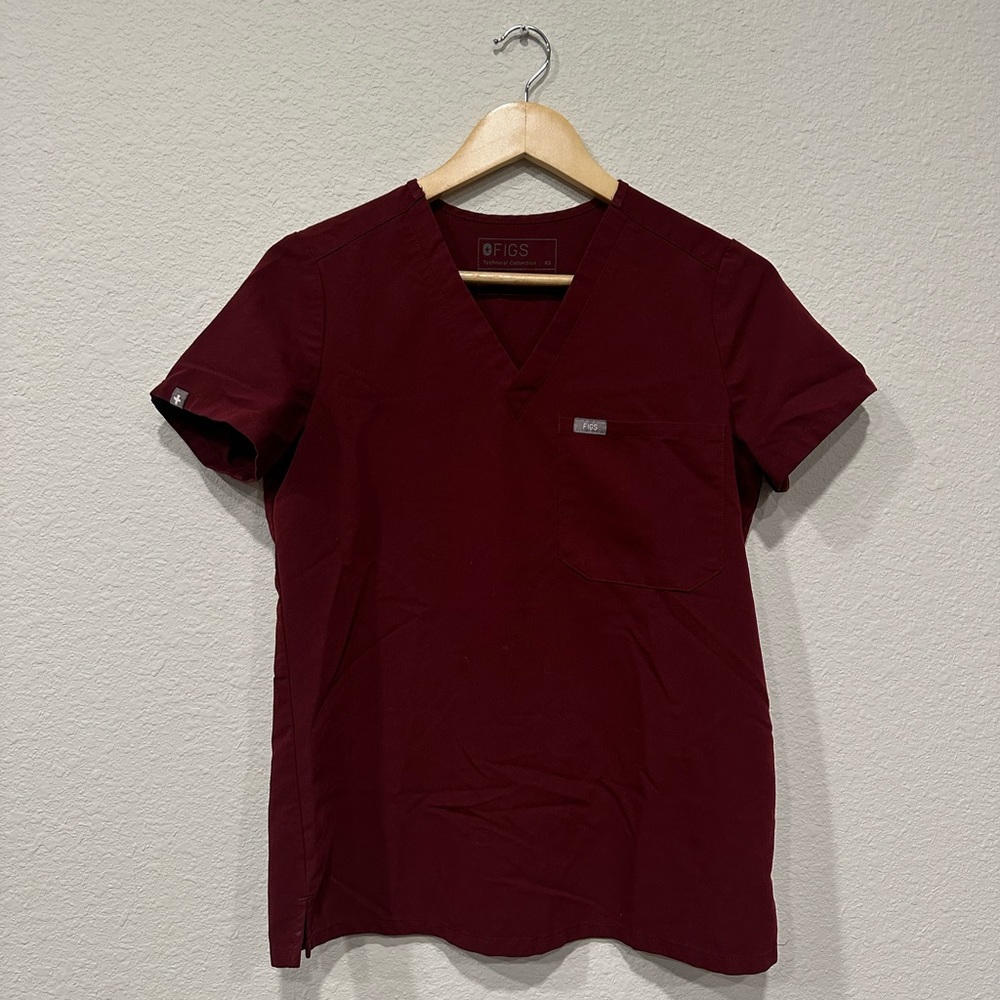 Figs Catarina Scrub Top (Burgandy)